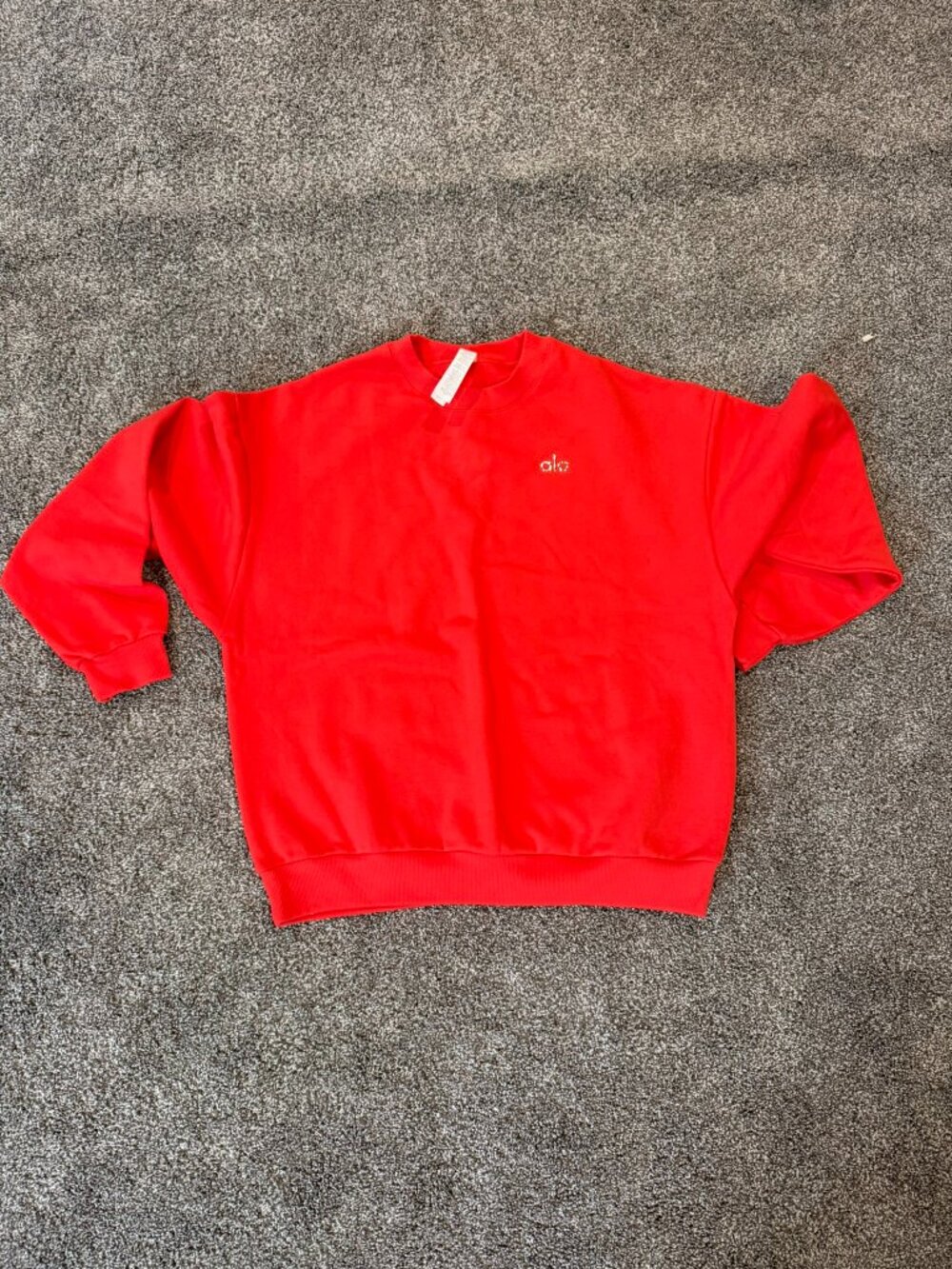 ALO Yoga Red Oversized Crewneck Sweatshirt - Picture 2 of 4